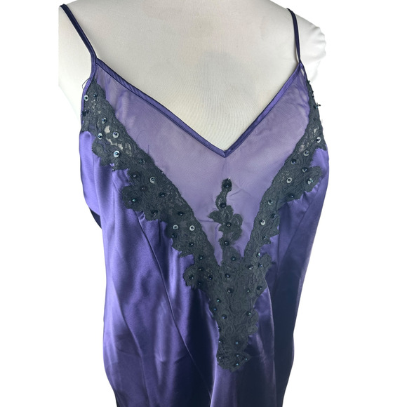 Cacique Satin Sleep Slip Dress Lingerie Chemise Purple Nighty Plus Size 18/20 - Picture 4 of 16